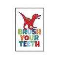 Picture of Brush Your Teeth Red Dino _GroupedProduct_Rectangle_Portrait_Mini_ _GroupedProduct_Rectangle_Portrait_Canvas_Framed_