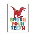 Picture of Brush Your Teeth Red Dino _GroupedProduct_Rectangle_Portrait_Mini_ _GroupedProduct_Rectangle_Portrait_Canvas_Framed_
