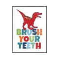 Picture of Brush Your Teeth Red Dino _GroupedProduct_Rectangle_Portrait_Mini_ _GroupedProduct_Rectangle_Portrait_Canvas_Framed_