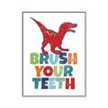 Picture of Brush Your Teeth Red Dino _GroupedProduct_Rectangle_Portrait_Mini_ _GroupedProduct_Rectangle_Portrait_Canvas_Framed_