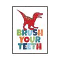 Picture of Brush Your Teeth Red Dino _GroupedProduct_Rectangle_Portrait_Mini_ _GroupedProduct_Rectangle_Portrait_Canvas_Framed_