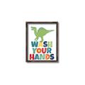Picture of Wash Your Hands Green Dino _GroupedProduct_Rectangle_Portrait_Mini_ _GroupedProduct_Rectangle_Portrait_Canvas_Framed_