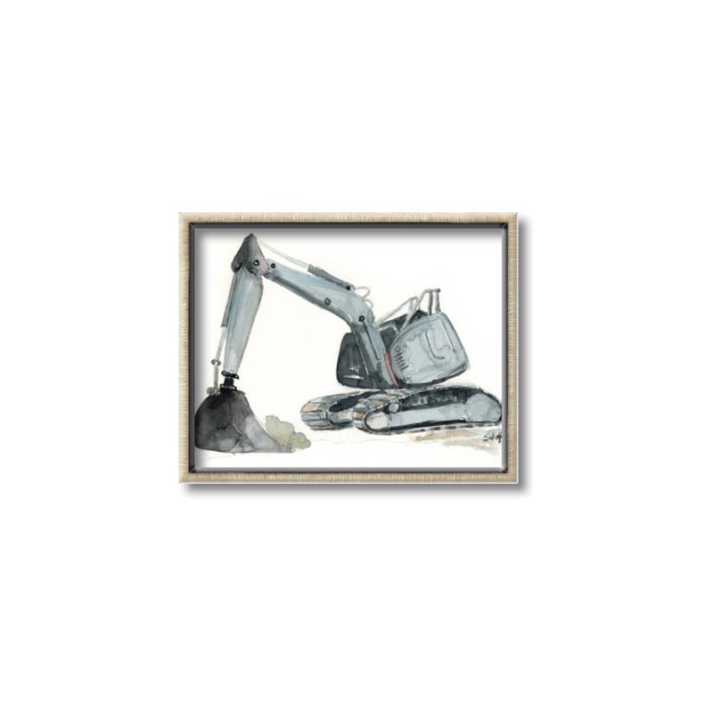 Picture of Gray Excavator _GroupedProduct_Rectangle_Landscape_Mini_ _GroupedProduct_Rectangle_Landscape_Canvas_Framed_