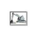 Picture of Gray Excavator _GroupedProduct_Rectangle_Landscape_Mini_ _GroupedProduct_Rectangle_Landscape_Canvas_Framed_