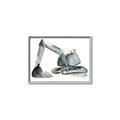 Picture of Gray Excavator _GroupedProduct_Rectangle_Landscape_Mini_ _GroupedProduct_Rectangle_Landscape_Canvas_Framed_