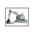 Picture of Gray Excavator _GroupedProduct_Rectangle_Landscape_Mini_ _GroupedProduct_Rectangle_Landscape_Canvas_Framed_