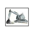 Picture of Gray Excavator _GroupedProduct_Rectangle_Landscape_Mini_ _GroupedProduct_Rectangle_Landscape_Canvas_Framed_