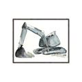 Picture of Gray Excavator _GroupedProduct_Rectangle_Landscape_Mini_ _GroupedProduct_Rectangle_Landscape_Canvas_Framed_