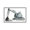 Picture of Gray Excavator _GroupedProduct_Rectangle_Landscape_Mini_ _GroupedProduct_Rectangle_Landscape_Canvas_Framed_