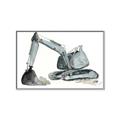 Picture of Gray Excavator _GroupedProduct_Rectangle_Landscape_Mini_ _GroupedProduct_Rectangle_Landscape_Canvas_Framed_
