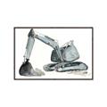 Picture of Gray Excavator _GroupedProduct_Rectangle_Landscape_Mini_ _GroupedProduct_Rectangle_Landscape_Canvas_Framed_