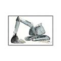Picture of Gray Excavator _GroupedProduct_Rectangle_Landscape_Mini_ _GroupedProduct_Rectangle_Landscape_Canvas_Framed_