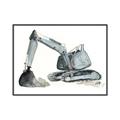 Picture of Gray Excavator _GroupedProduct_Rectangle_Landscape_Mini_ _GroupedProduct_Rectangle_Landscape_Canvas_Framed_