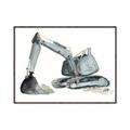 Picture of Gray Excavator _GroupedProduct_Rectangle_Landscape_Mini_ _GroupedProduct_Rectangle_Landscape_Canvas_Framed_