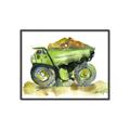 Picture of Green Dump Truck  _GroupedProduct_Rectangle_Landscape_Mini_ _GroupedProduct_Rectangle_Landscape_Canvas_Framed_
