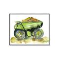 Picture of Green Dump Truck  _GroupedProduct_Rectangle_Landscape_Mini_ _GroupedProduct_Rectangle_Landscape_Canvas_Framed_