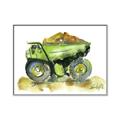 Picture of Green Dump Truck  _GroupedProduct_Rectangle_Landscape_Mini_ _GroupedProduct_Rectangle_Landscape_Canvas_Framed_