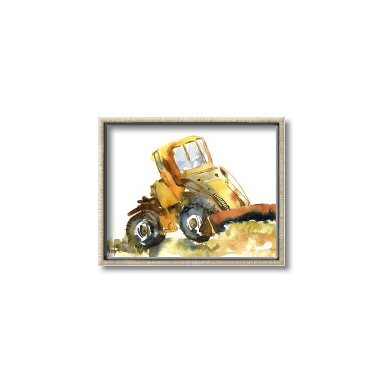 Picture of Yellow Dozer _GroupedProduct_Rectangle_Landscape_Mini_ _GroupedProduct_Rectangle_Landscape_Canvas_Framed_