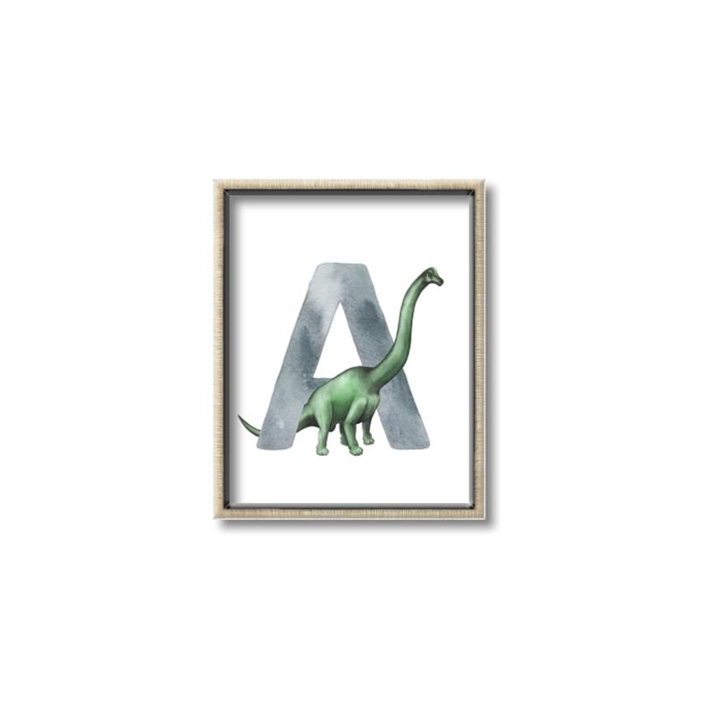 Picture of Green Dino A  _GroupedProduct_Rectangle_Portrait_Mini_ _GroupedProduct_Rectangle_Portrait_Canvas_Framed_
