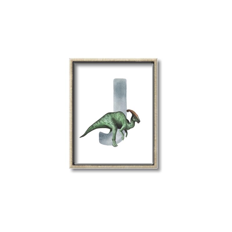 Picture of Green Dino J  _GroupedProduct_Rectangle_Portrait_Mini_ _GroupedProduct_Rectangle_Portrait_Canvas_Framed_