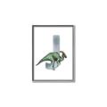 Picture of Green Dino J  _GroupedProduct_Rectangle_Portrait_Mini_ _GroupedProduct_Rectangle_Portrait_Canvas_Framed_