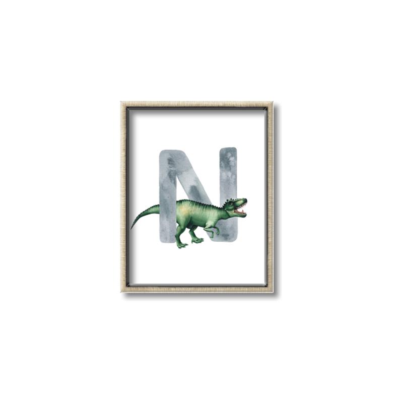 Picture of Green Dino N  _GroupedProduct_Rectangle_Portrait_Mini_ _GroupedProduct_Rectangle_Portrait_Canvas_Framed_