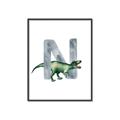Picture of Green Dino N  _GroupedProduct_Rectangle_Portrait_Mini_ _GroupedProduct_Rectangle_Portrait_Canvas_Framed_