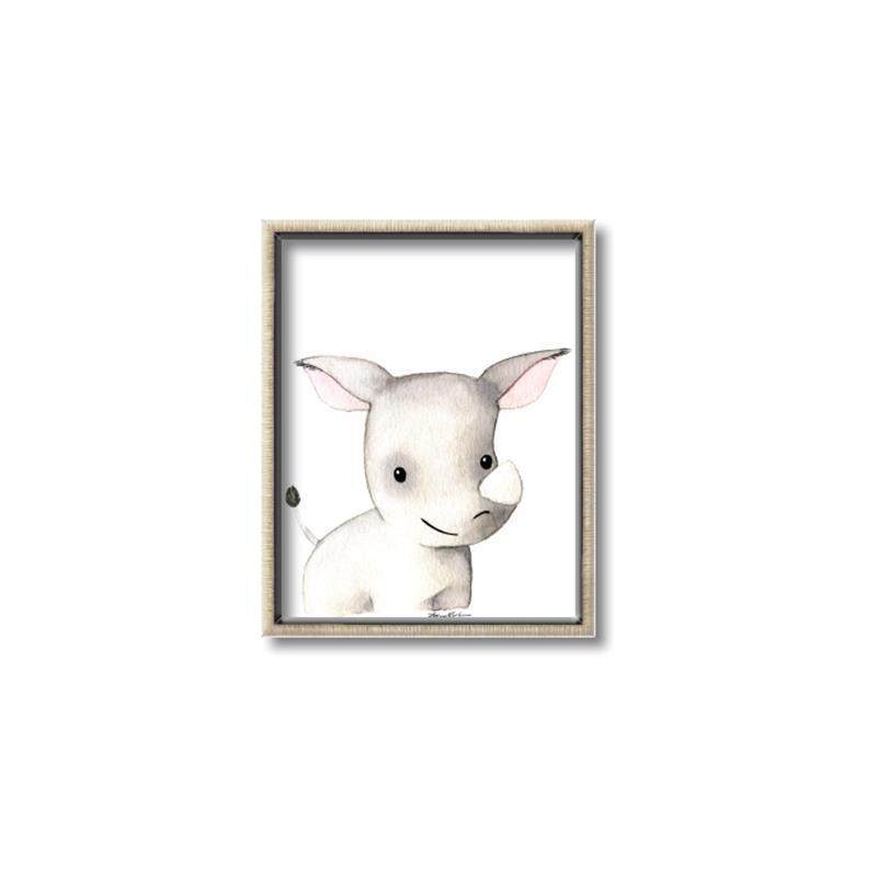Picture of Nursery Rhino _GroupedProduct_Rectangle_Portrait_Mini_ _GroupedProduct_Rectangle_Portrait_Canvas_Framed_