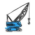 Picture of Construction Crane _GroupedProduct_Square_Mini_ _GroupedProduct_Square_Unframed_Print_Only_