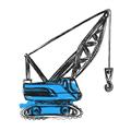 Picture of Construction Crane _GroupedProduct_Square_Mini_ _GroupedProduct_Square_Unframed_Print_Only_