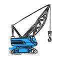 Picture of Construction Crane _GroupedProduct_Square_Mini_ _GroupedProduct_Square_Unframed_Print_Only_