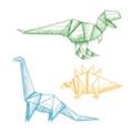 Picture of Geo Dinosaurs I _GroupedProduct_Square_Mini_ _GroupedProduct_Square_Unframed_Print_Only_