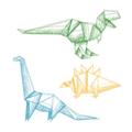 Picture of Geo Dinosaurs I _GroupedProduct_Square_Mini_ _GroupedProduct_Square_Unframed_Print_Only_