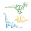 Picture of Geo Dinosaurs I _GroupedProduct_Square_Mini_ _GroupedProduct_Square_Unframed_Print_Only_