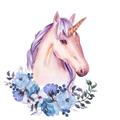 Picture of Pink Floral Unicorn _GroupedProduct_Square_Mini_ _GroupedProduct_Square_Unframed_Print_Only_