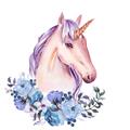 Picture of Pink Floral Unicorn _GroupedProduct_Square_Mini_ _GroupedProduct_Square_Unframed_Print_Only_