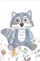 Picture of Cartoon Raccoon _GroupedProduct_Rectangle_Portrait_Mini_ _GroupedProduct_Rectangle_Portrait_Unframed_Print_Only_