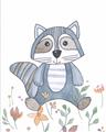 Picture of Cartoon Raccoon _GroupedProduct_Rectangle_Portrait_Mini_ _GroupedProduct_Rectangle_Portrait_Unframed_Print_Only_