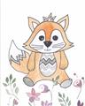 Picture of Cartoon Fox  _GroupedProduct_Rectangle_Portrait_Mini_ _GroupedProduct_Rectangle_Portrait_Unframed_Print_Only_