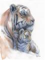 Picture of Mom and Baby Tiger _GroupedProduct_Rectangle_Portrait_Mini_ _GroupedProduct_Rectangle_Portrait_Unframed_Print_Only_