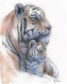 Picture of Mom and Baby Tiger _GroupedProduct_Rectangle_Portrait_Mini_ _GroupedProduct_Rectangle_Portrait_Unframed_Print_Only_