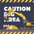 Picture of Caution Construction _GroupedProduct_Square_Mini_ _GroupedProduct_Square_Unframed_Print_Only_