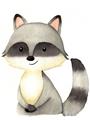 Picture of Woodland Raccoon _GroupedProduct_Rectangle_Portrait_Mini_ _GroupedProduct_Rectangle_Portrait_Unframed_Print_Only_