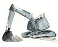 Picture of Gray Excavator _GroupedProduct_Rectangle_Landscape_Mini_ _GroupedProduct_Rectangle_Landscape_Unframed_Print_Only_
