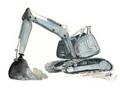 Picture of Gray Excavator _GroupedProduct_Rectangle_Landscape_Mini_ _GroupedProduct_Rectangle_Landscape_Unframed_Print_Only_
