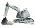 Picture of Gray Excavator _GroupedProduct_Rectangle_Landscape_Mini_ _GroupedProduct_Rectangle_Landscape_Unframed_Print_Only_