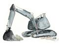 Picture of Gray Excavator _GroupedProduct_Rectangle_Landscape_Mini_ _GroupedProduct_Rectangle_Landscape_Unframed_Print_Only_
