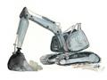 Picture of Gray Excavator _GroupedProduct_Rectangle_Landscape_Mini_ _GroupedProduct_Rectangle_Landscape_Unframed_Print_Only_