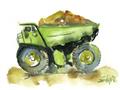 Picture of Green Dump Truck  _GroupedProduct_Rectangle_Landscape_Mini_ _GroupedProduct_Rectangle_Landscape_Unframed_Print_Only_
