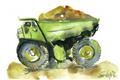 Picture of Green Dump Truck  _GroupedProduct_Rectangle_Landscape_Mini_ _GroupedProduct_Rectangle_Landscape_Unframed_Print_Only_